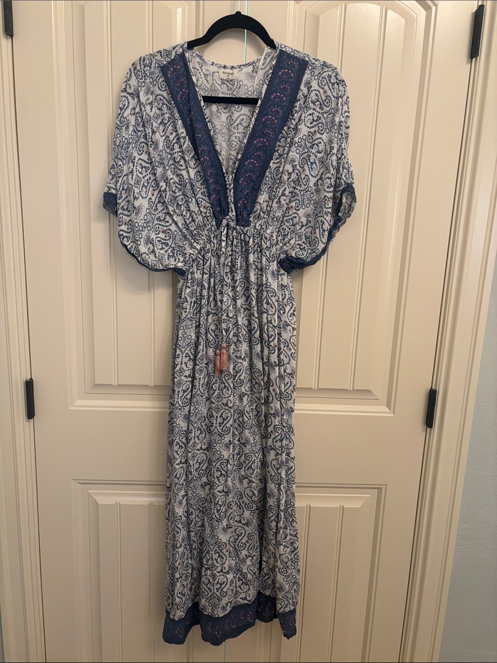 Cost Plus World Market Blue and White Dress